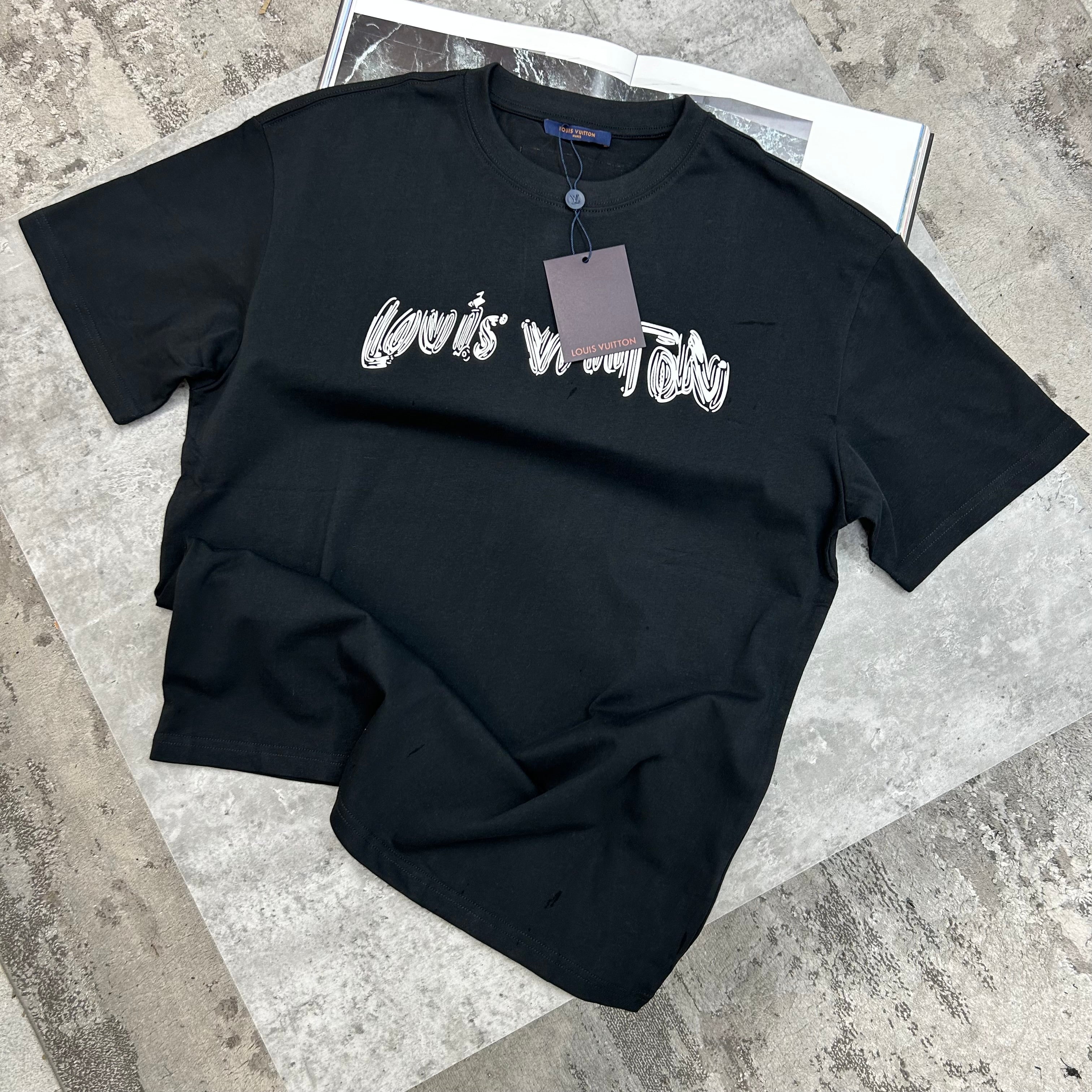 LOUIS VUITTON - WHITE LOGO T-SHIRT - BLACK