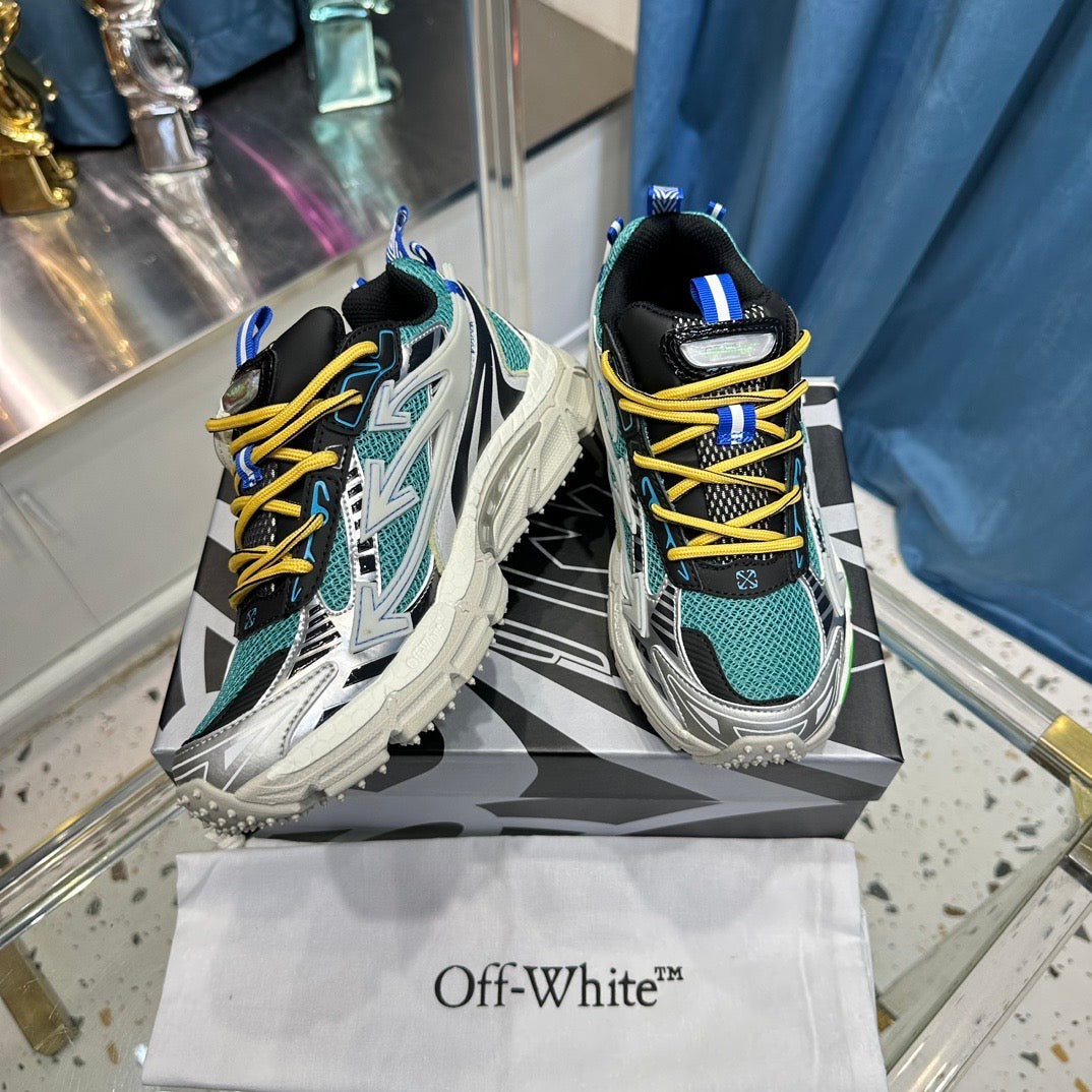 (PRE-ORDER) OW - TRAINERS - TEAL/GREY/YELLOW