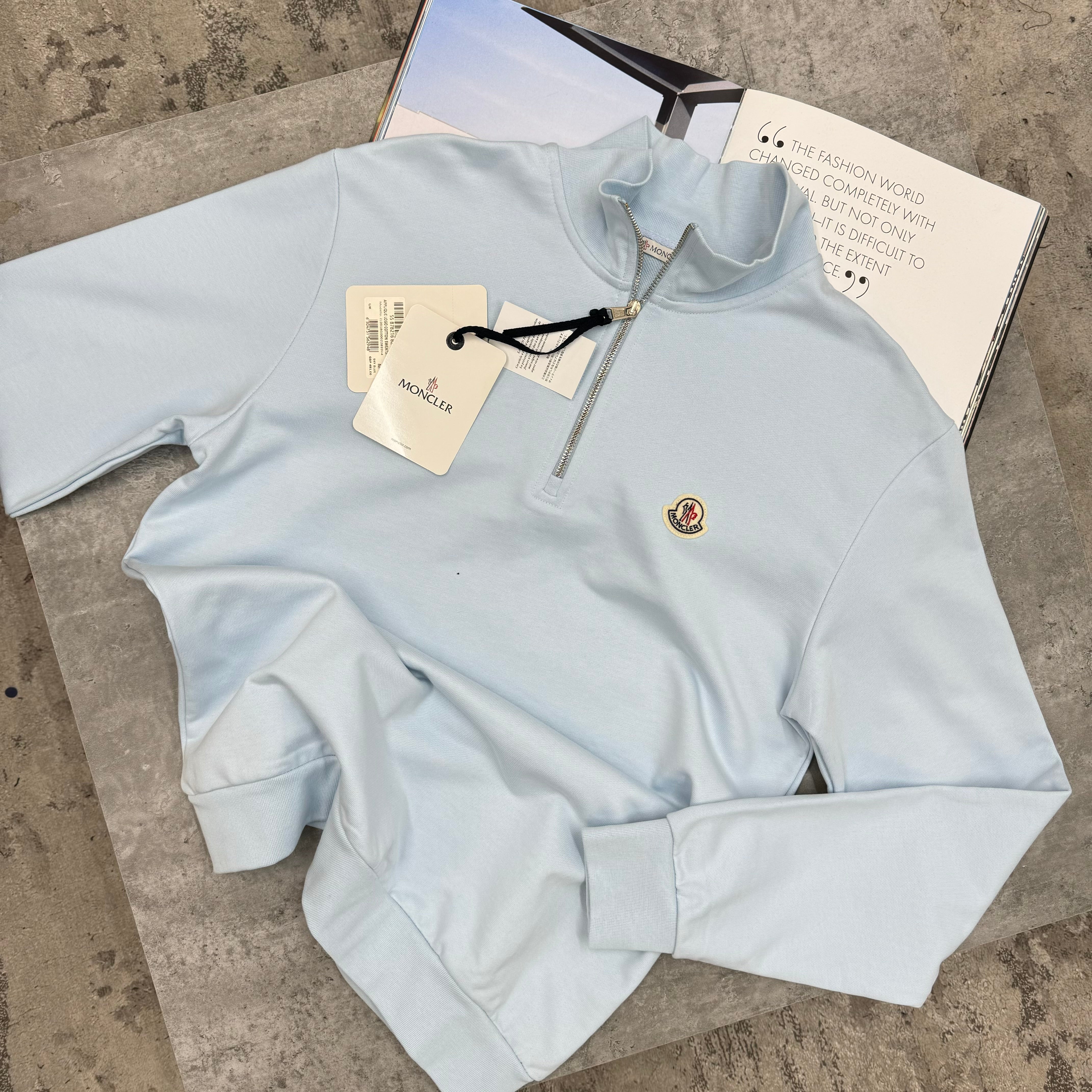 MNCLR - LOGO HALF ZIP JUMPER - SKY BLUE