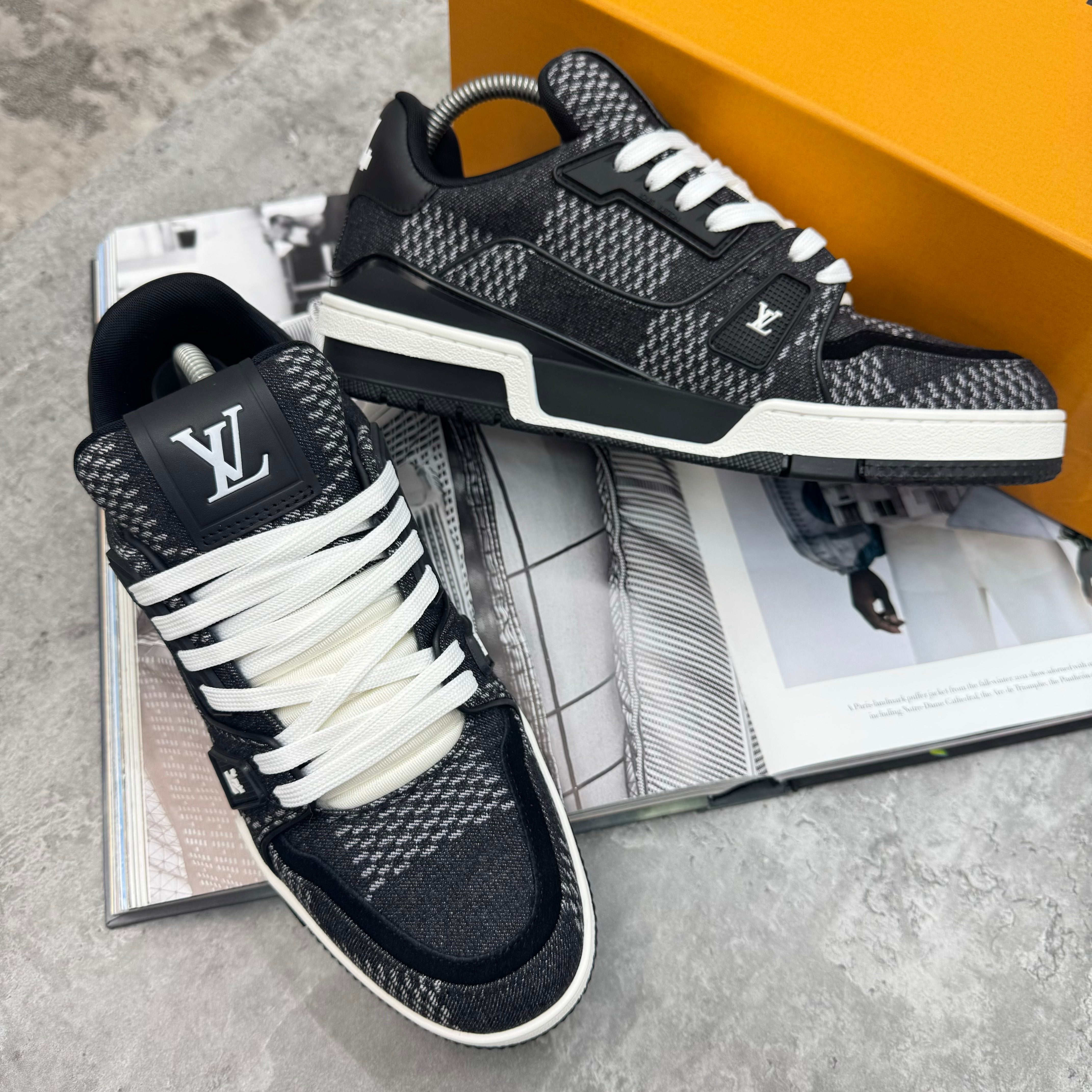 LVE - DENIM DAMIER TRAINER - BLACK/WHITE